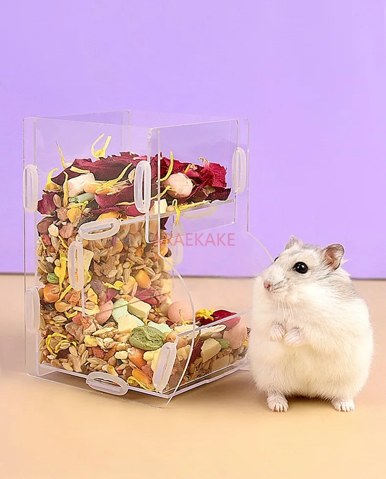 Food Feeding Bowl Rat Pet Dispenser Feeder Cage Food Bottle Pet Products Automatic Acrylic Hamster Small Pets