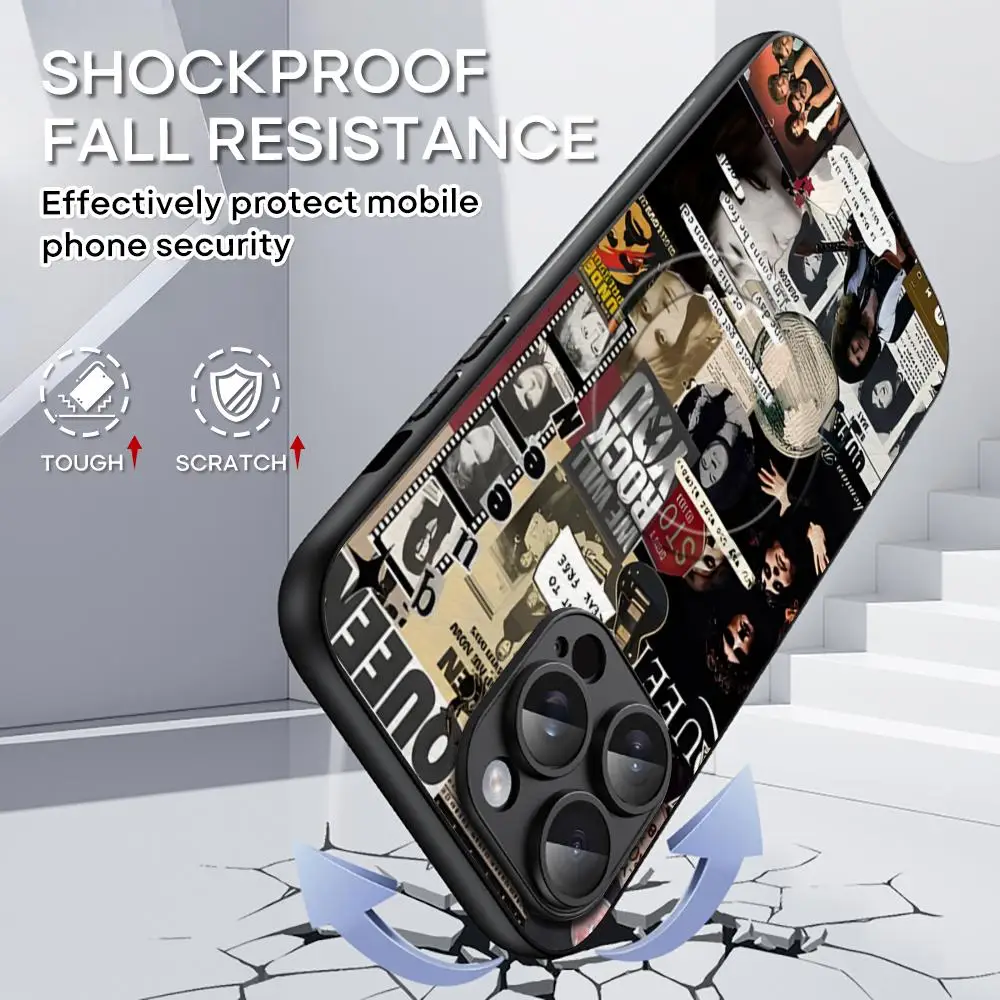 Cool Q-Queen-ES Legend ROCK Phone Case For iPhone 16 15 14 13 12 11 Plus Pro Max High-end Luxury Magsafe Sheepskin #3