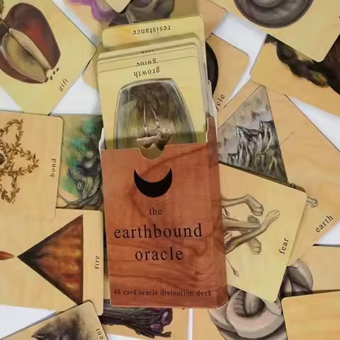 Earthbound Oracle Deck 9.4*6.6cm 48 Pcs Divination Cards Focused on Simple, Pithy Subjects and Symbols