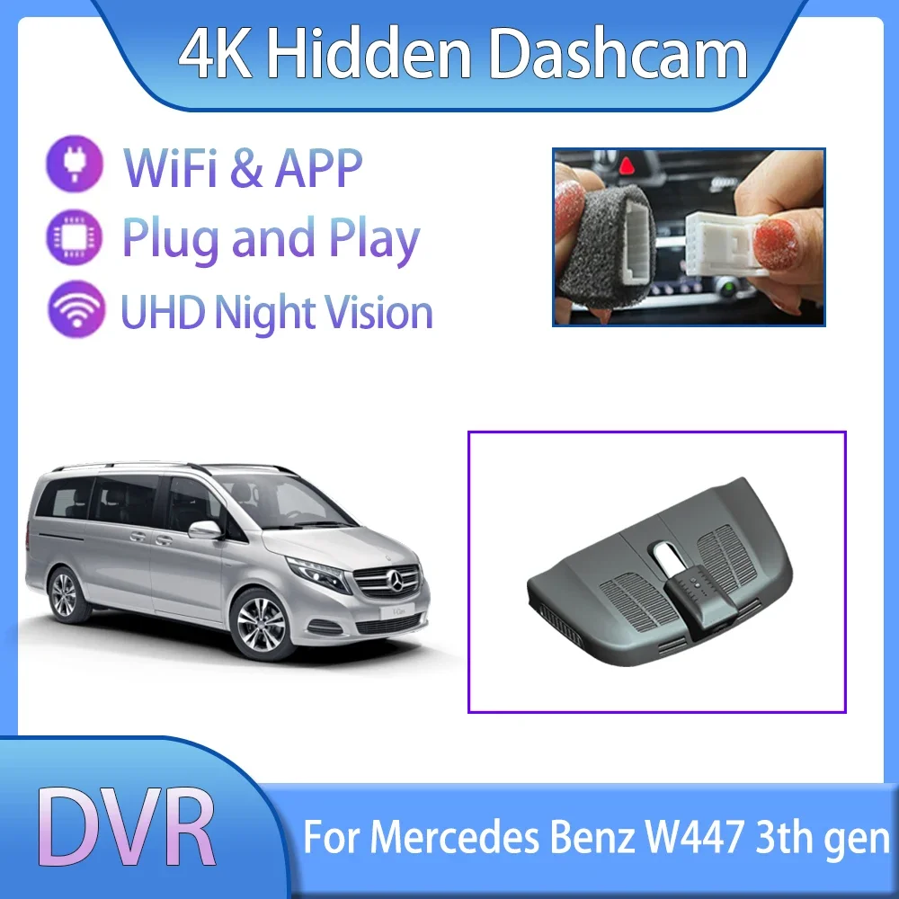 For Mercedes Benz V-Class W447 3th Gen V260 2023 Marco Polo EQV E-Vito 2020 2021 Hidden WIFI Driving Recorder Car Accessories