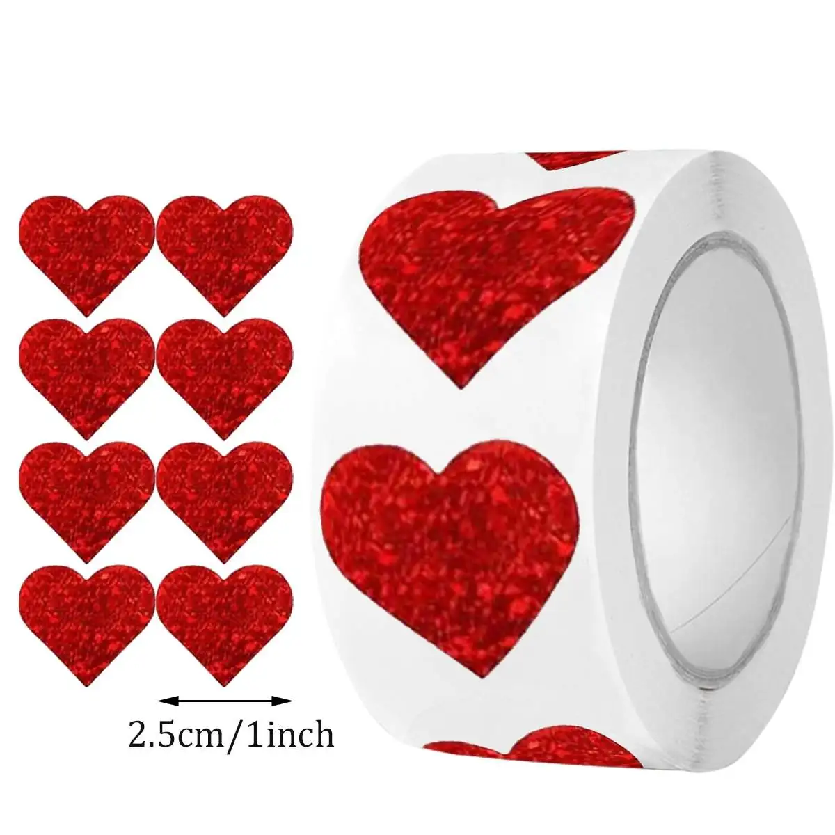 100-500pcs Red Heart Stickers for Valentine's Day 2.5cm Baking Packaging Sticker Envelope Seals Love Decorative Stickers