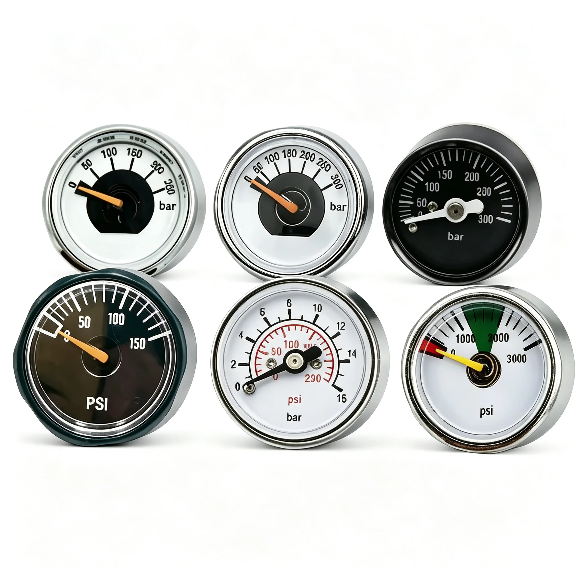 HPA Compressed Air Mini Micro Pressure Gauge Manometre Manometer W/1/8BSPP(G1/8),1/8NPT Small Profile