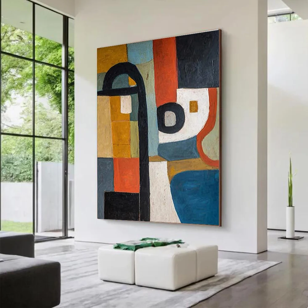 Large Wall Art Picture - 100% Handmade Abstract Oil Painting Thick Layer Mural Unique Image Artwork for Home Living Room Decor