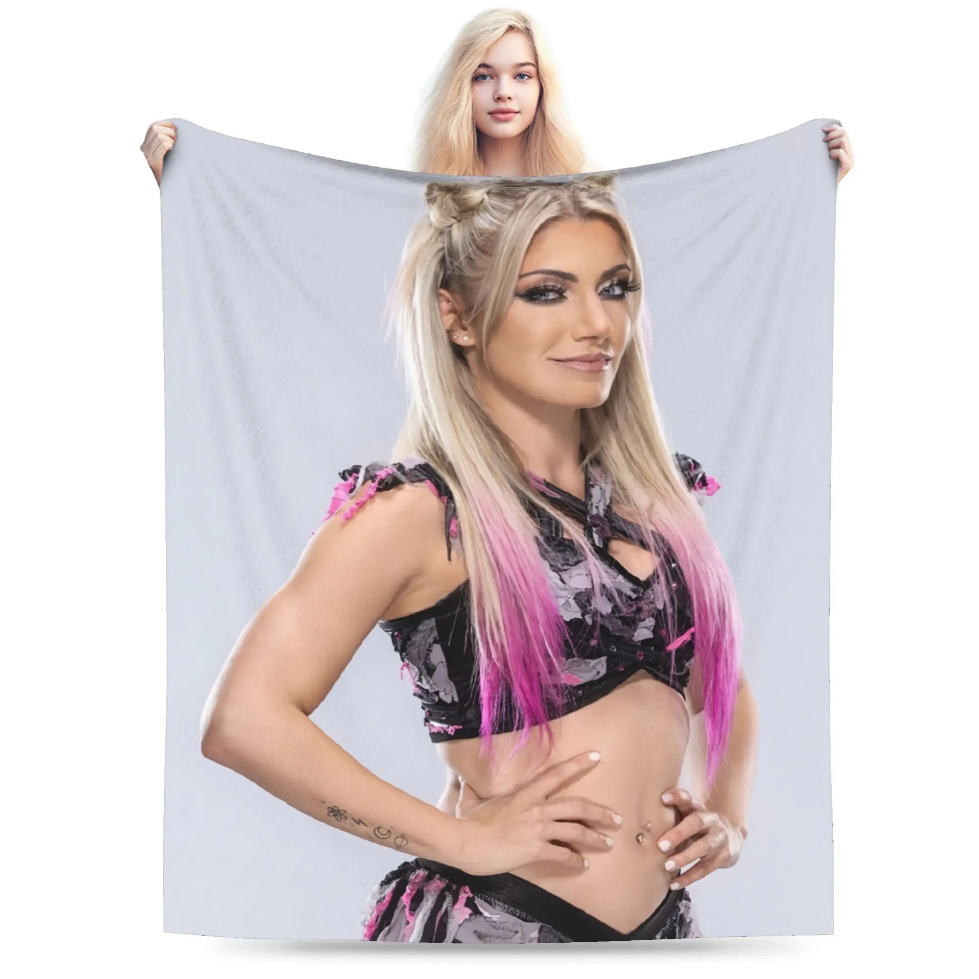 Super Soft A-Alexa Bliss Throw Blanket Premium Flannel Fleece Lightweight Wrestler  Bed Blanket Fuzzy Plush Blankets All Season