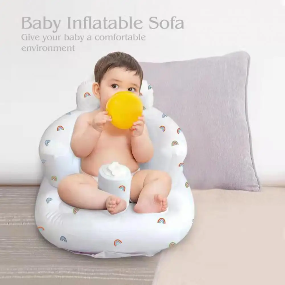 Sofá inflable de textura gruesa para bebé, asiento antiarañazos, tacto acogedor, silla inflable para Baby Shower, cojín suave