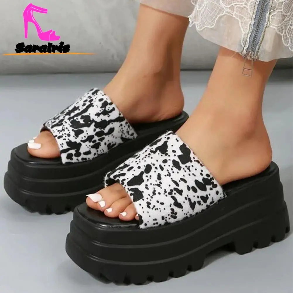 Zapatillas de plataforma de nailon para mujer, zapatos de tres partes inferiores, cómodos, sencillos, Color negro, para caminar en la oficina, Verano