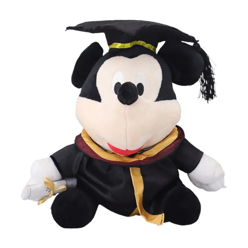 Graduation Photo Doctoral Hat Bachelor's Uniform Commemorative Mickey Minnie Winnie Plush Toy Friend Graduation Ceremony Gift