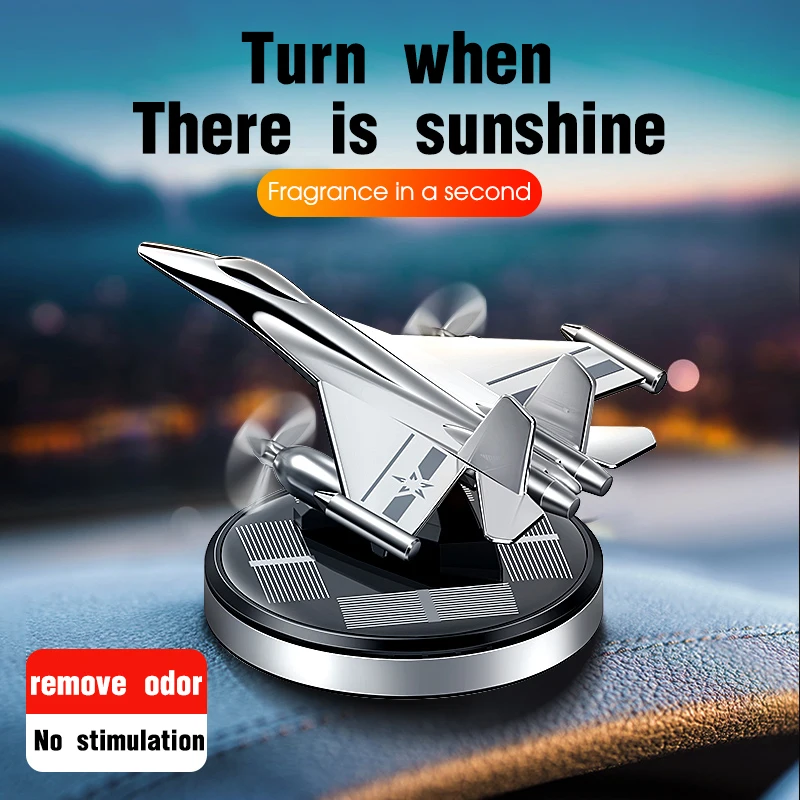 Car Air Freshener Fighter Aroma Airplane Purifier Perfume Solar Power Plane Diffuser Aluminium Fragrance Aircraft