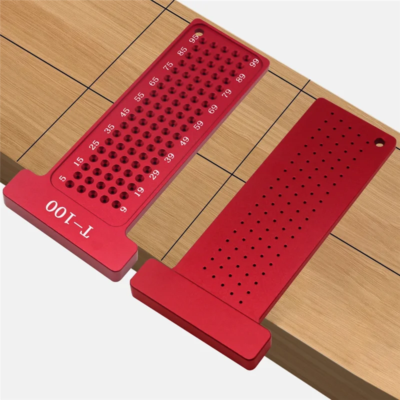 Woodworking Scribe 100Mm T-Type Ruler Hole Scribing Ruler Aluminum Alloy Line Drawing Marking Gauge DIY Measuring Tools Reusable