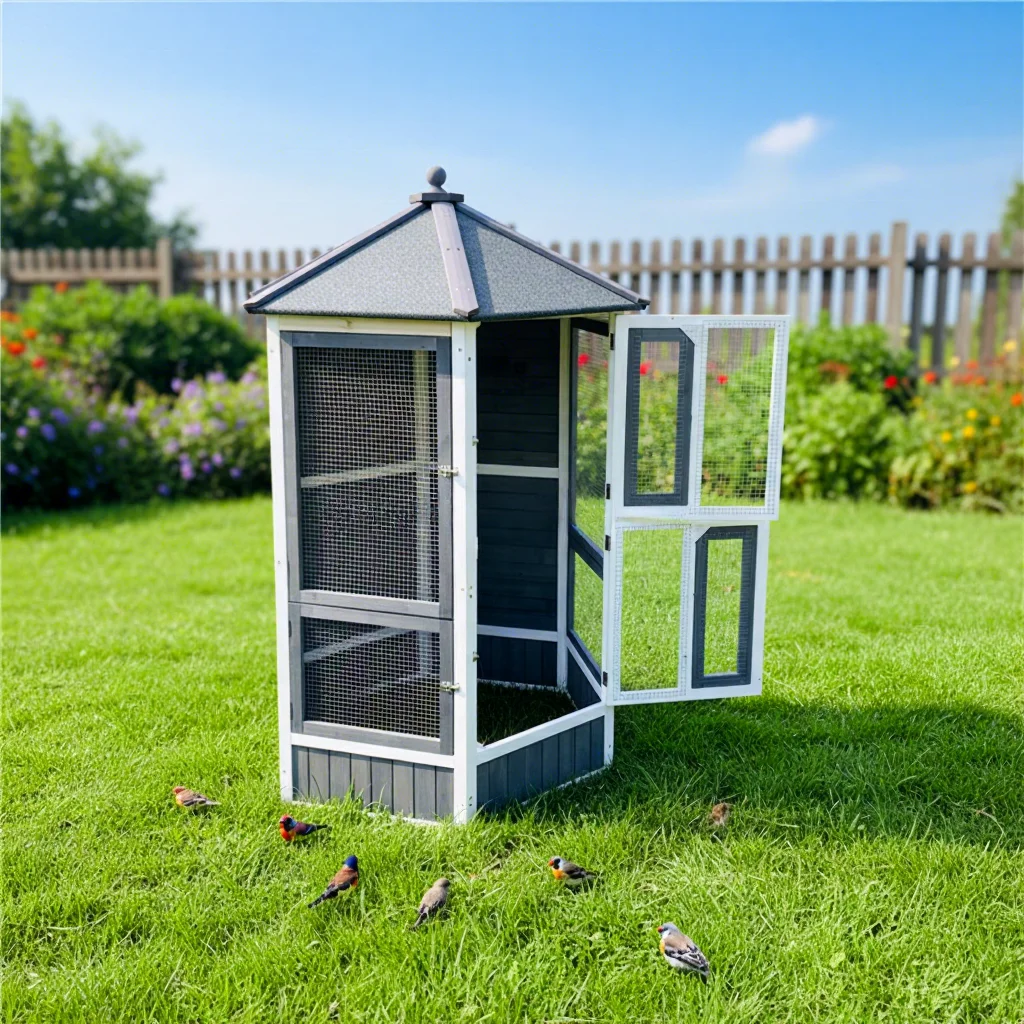 Customizable Pigeon Aviary Pet House for Parakeet  All Seasons Rainproof Asphalt Roof Pet Furniture Large Wooden Bird Cage