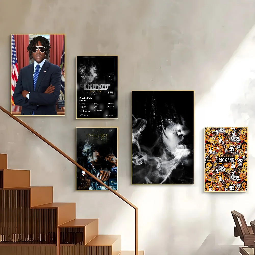 Hip Hop Rapper C-Chief K-Keef Music Retro Poster Corridor Wall Art Printing Waterproof Home Living Bed Room Decor