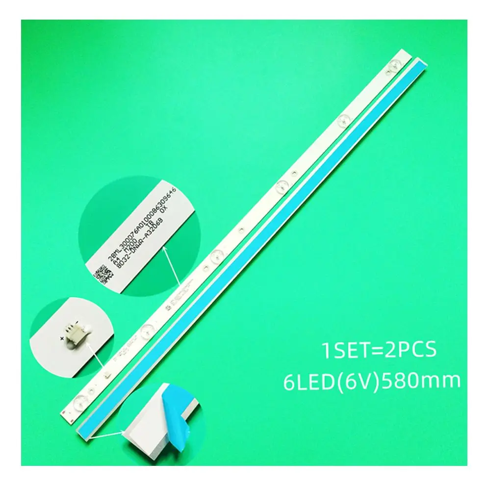 New LED strip with 6 LEDs, for 32 inches, JL.D32061330-081AS-M, FZD-03, E348124, MS-L1343, L2202, L1074 V2, 2-6-3030-300MA-36V,