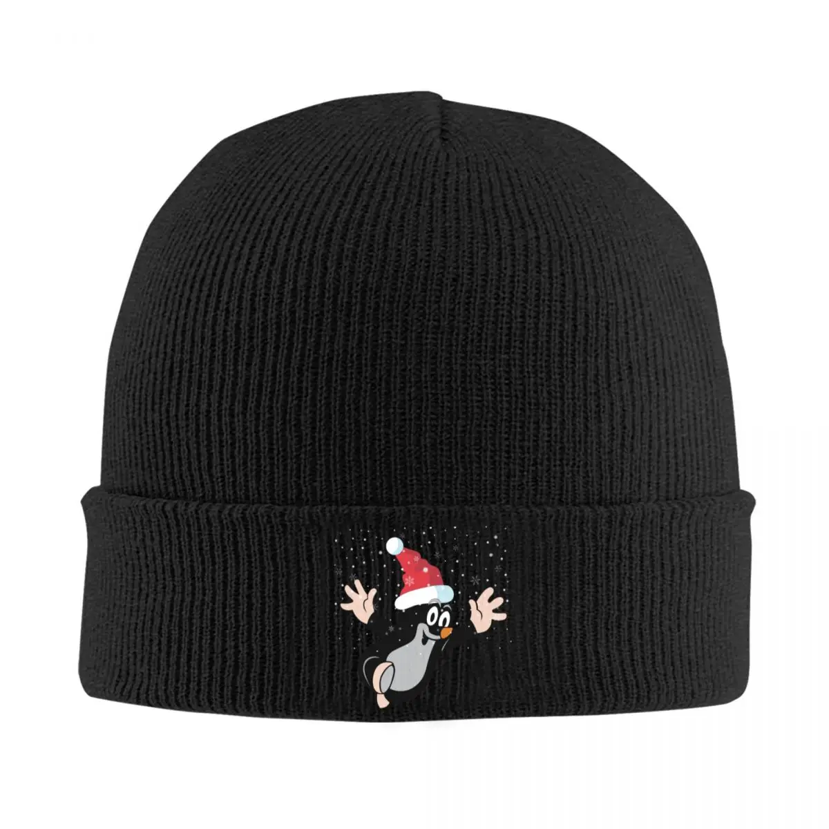 Merry Christmas Mole Hat Autumn Winter Beanies Warm Krtek Little Maulwurf Cute Cartoon Cap Unisex Skullcap