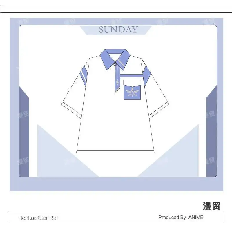 Honkai: Star Rail Cosplay Sunday Donna Uomo Top ampio T-shirt a maniche corte Pantaloncini Trench Felpe con cappuccio Costumi di carnevale