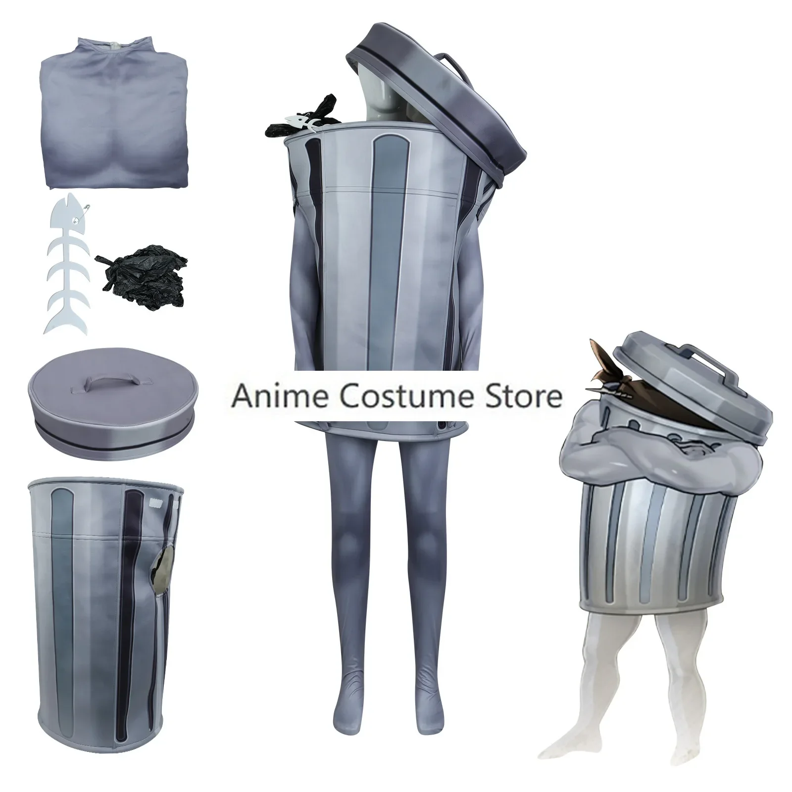 Anime Honkai: Star Rail Lordly Trashcan Cosplay Costume Game Trash Can Jumpsuits Mask Adult Women Man Carnival Halloween Suit