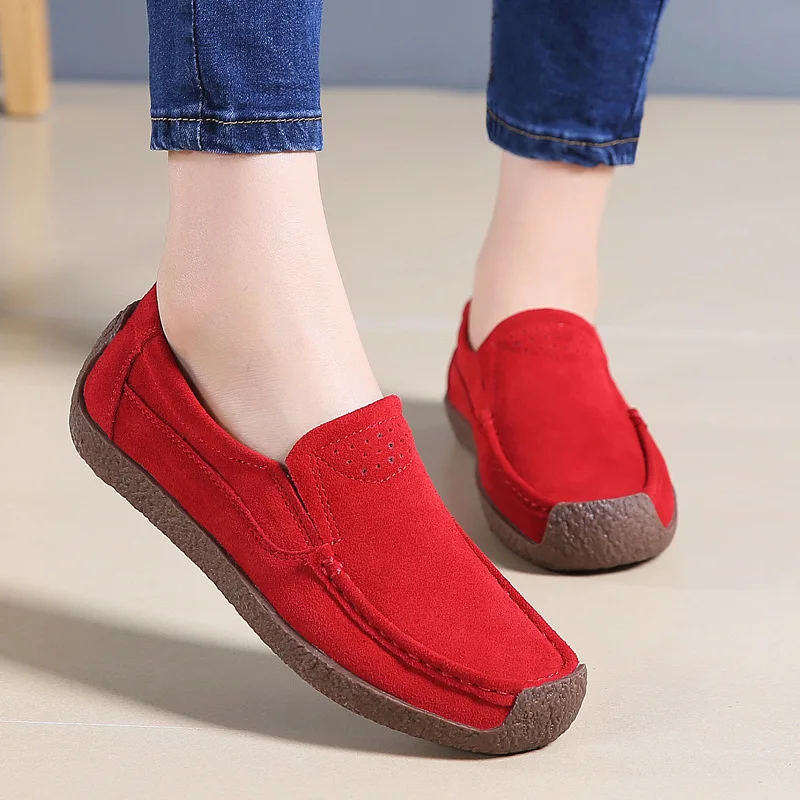 Women Slip on Loafers Shoes for Ballet Flats Ladies Spring Microfiber Retro Flats Shoes Female Spring Moccasins Casual Sneakers