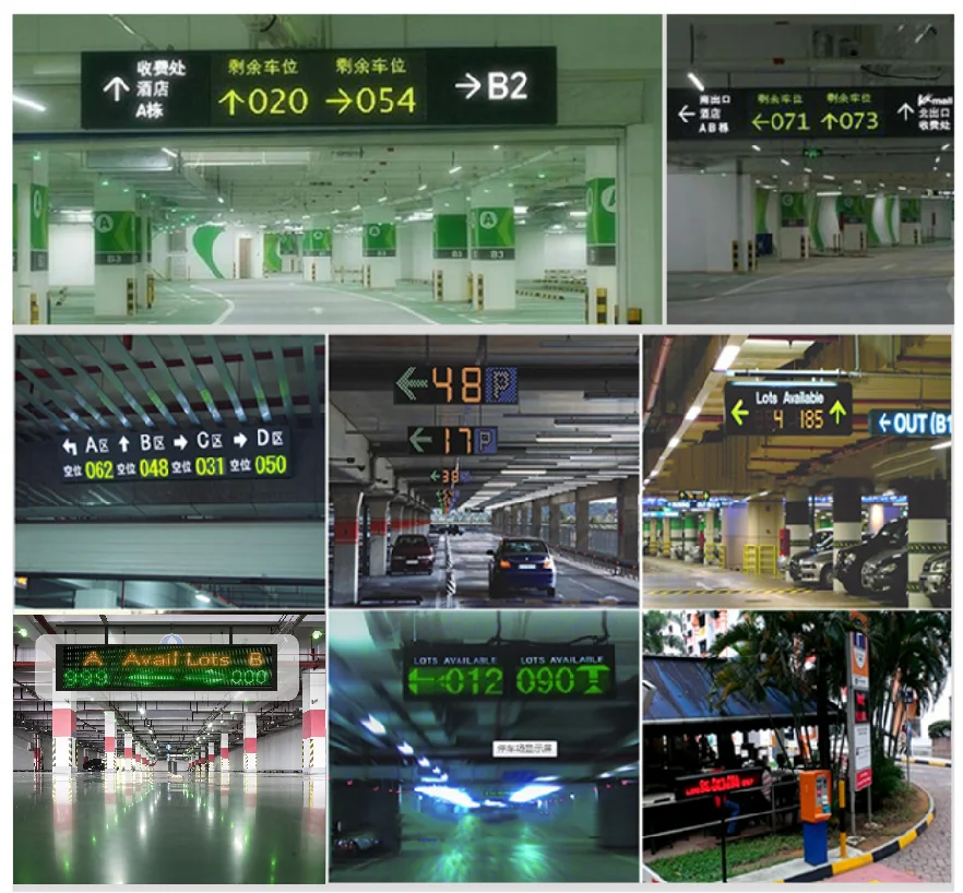ระบบนำทางที่จอดรถ 4G LoRaWAN พร้อมใช้งาน จอแสดงผล LED สำหรับลานจอดรถ แสดงสถานะที่จอดรถ