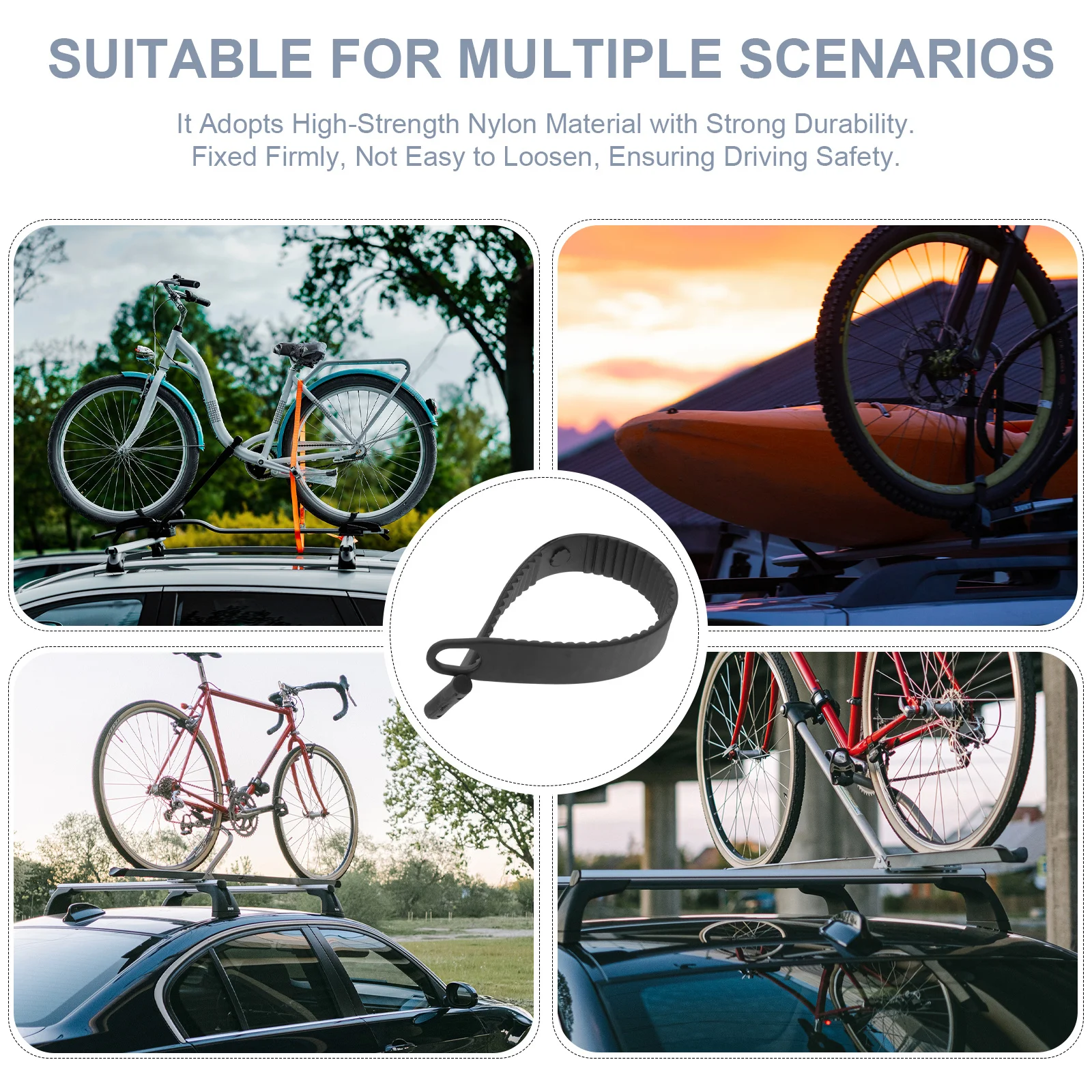 

1pcs Heavy Duty Rubber Bike Luggage Strap Cargo Fixing Belt Motorcycle Scooter Bicycle Trunk Multi-Use Portable Elastic Rope
