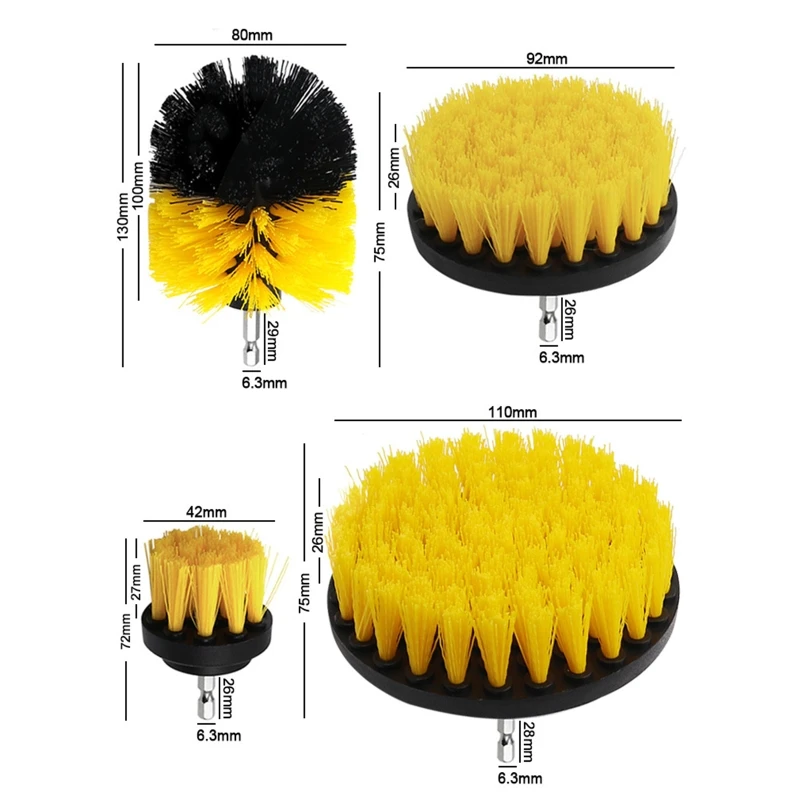 2/3.5/4/5\'\' Round Scrubber Brushes Electric Drill Brush Auto Cleaning Tool DropShipping