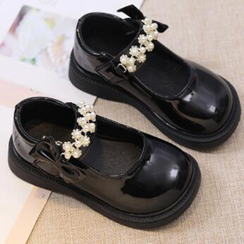 New Fashion Baby Girls Princess Shoes Kids Toddler Leather Student Outdoor Autumn Spring Summer Soft Flat No Slip Single Shoes