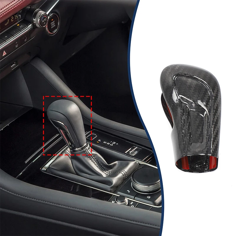 

Real Carbon Fiber For Mazda 3 2020-2022 Car central control gear head back cover sticker car interior accessories