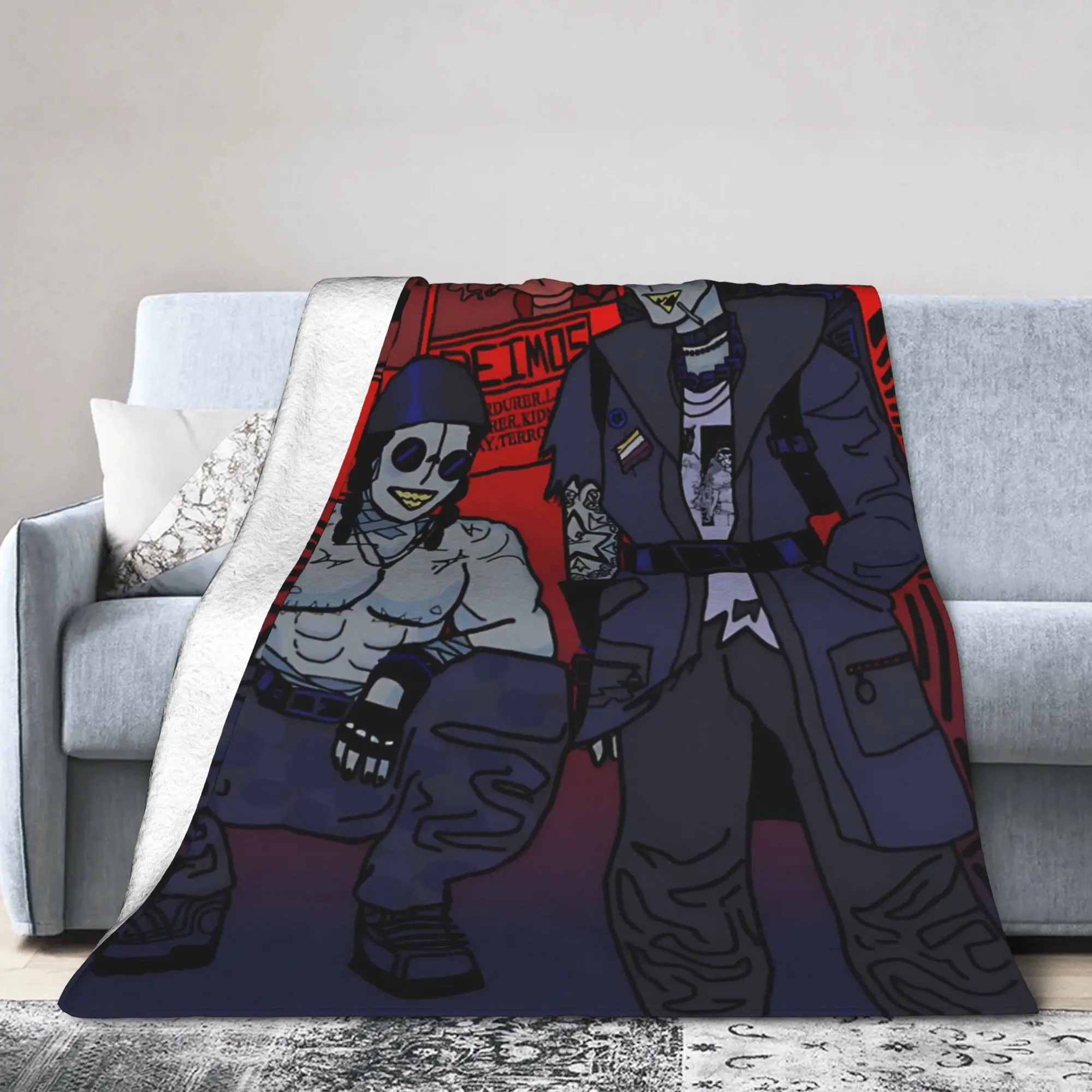Relax Madness Combat Sketch Action Blanket Accessories Bed Decorative  Throw Blankets Warm Fleece for Outdoor