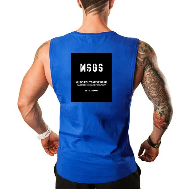 New Workout Fashion Stringer Running  Gym Tank Top Men Clothing Fitness Singlets Sleeveless Muscle Shirt Sport Vest