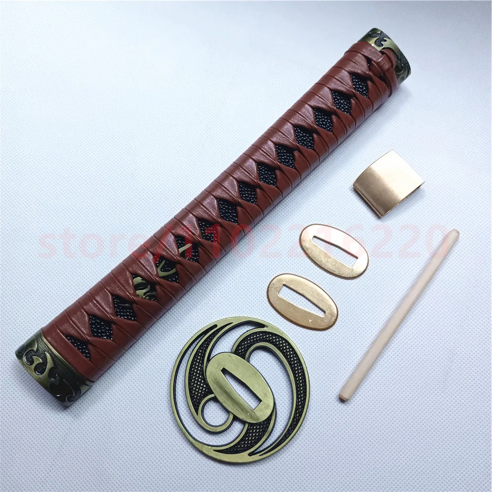

Высококачественная рукоятка Tsuka, рукоятка из сплава Tsuba, защитная накладка из латуни, Habaki Seppa, японская реальная японская стандартная фурнитура