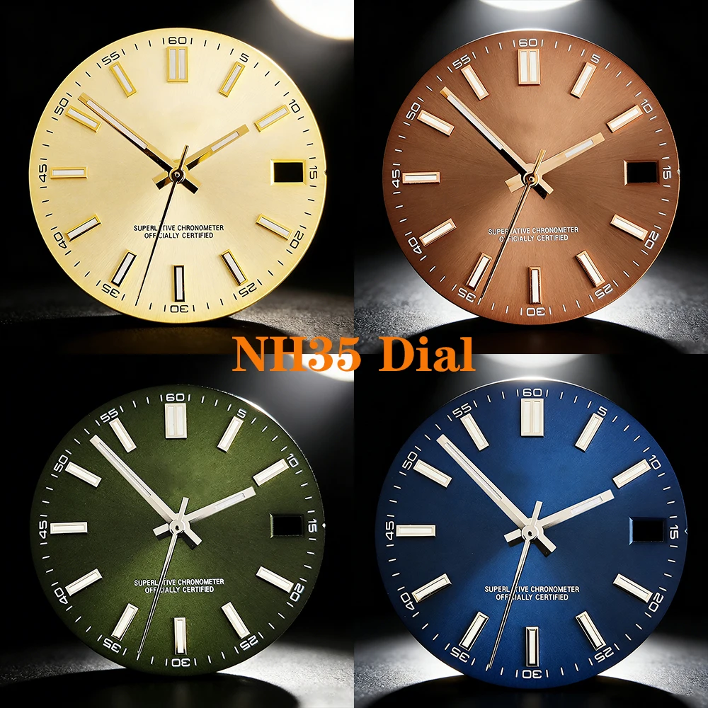 

28.5mm Date Dial NH35 Minimalist Dial Set Blue Luminous Watch Face Modified Watch Accessories for NH35/NH36 Movemen