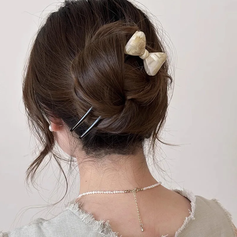 دبوس شعر على شكل حرف U للسيدات مع دبوس شعر وإكسسوارات شعر برأس كروي