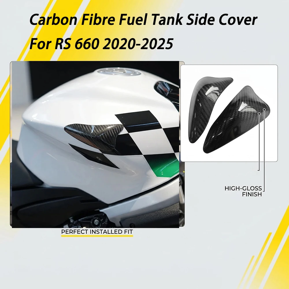 Motorcycle Carbon Fiber Fuel Tank side Protector Ornamental Set For Aprilia RS 660 2020-2025 RS660