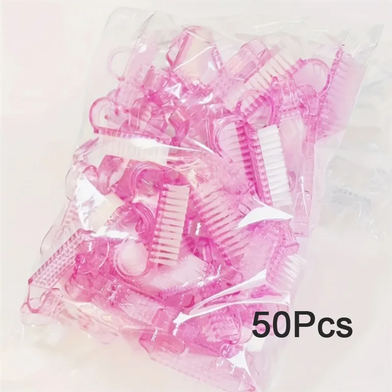 10-50Pcs Plastic Nail Art Brushes Mix Color Nail Hand Scrubbing Cleaning Brush Dust Cleaner Nail Art Manicure Soft Remover Tools