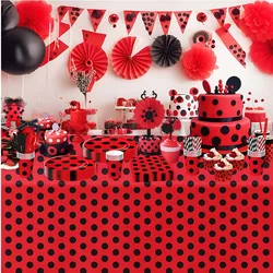 Ladybug plate party supplies, ladybug themed tableware, cute disposable tableware for girls, boys birthday dessert and tea party