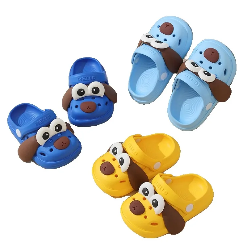 Summer Slippers Children\'s Cute Cartoon Men and Women Children\'s Home Bath Non-Slip Sandals Baby Soft Bottom Outdoor Hole Shoes