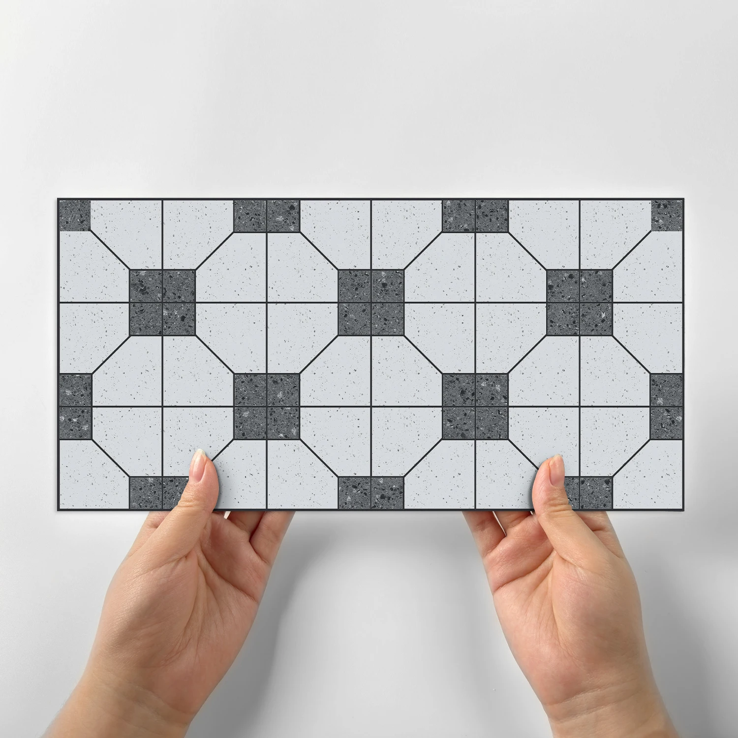 

Gray splicing pattern self-adhesive PVC self-adhesive room decoration ceramic tile stickers wall decoration