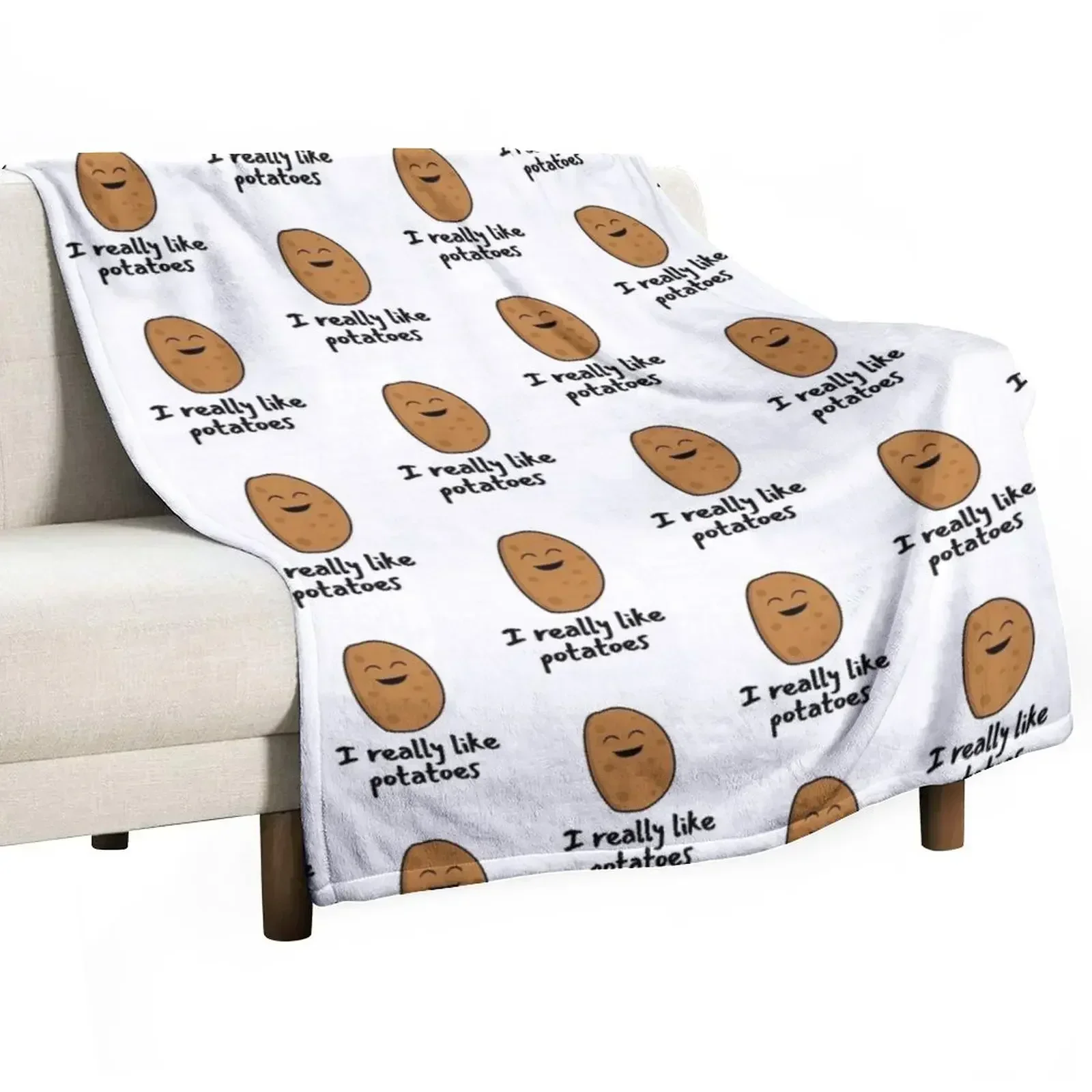 I Really Like Potatoes - Funny Potato Gift Throw Blanket warm for winter Luxury St Shaggy sofa bed Single Thins Blankets