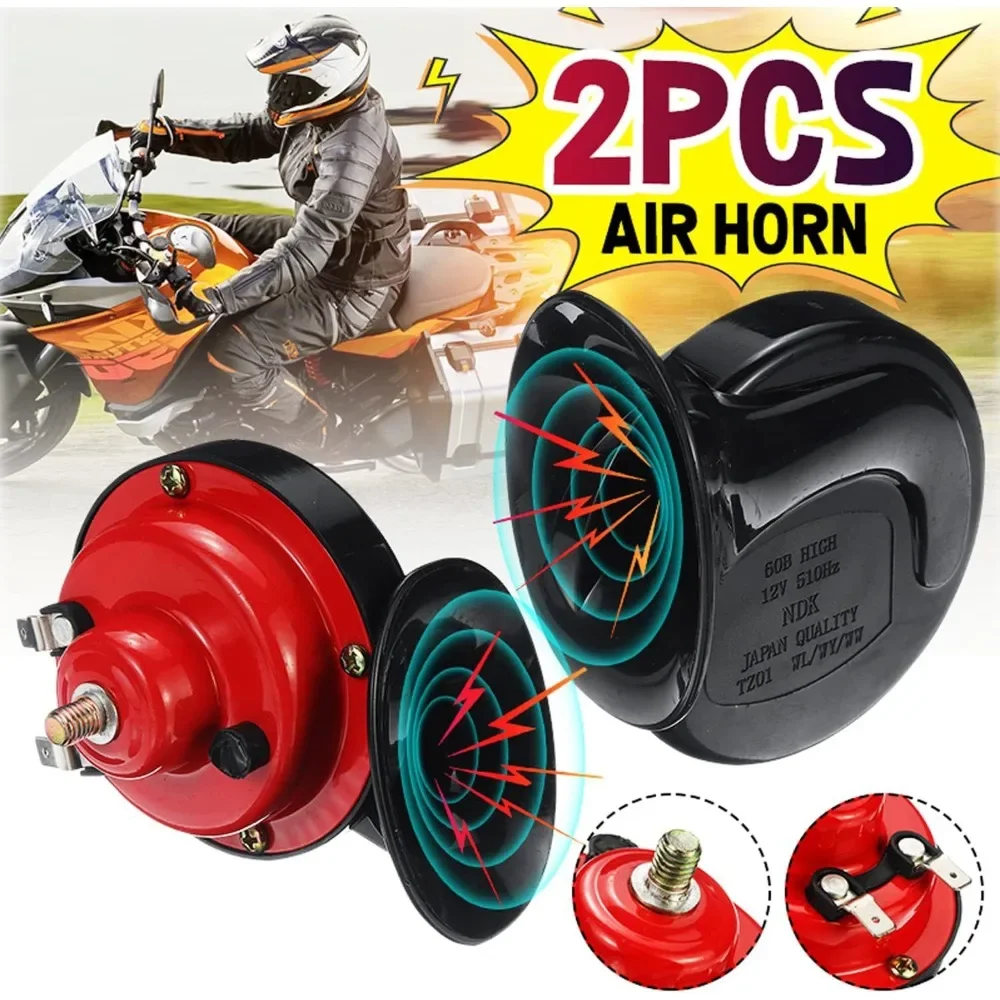 1/2pcs Double Trumpet Train Air Horn 300DB Super Loud Waterproof Electric Snail Horn Kit for Pickup Truck Jeep Motorcycle Boat