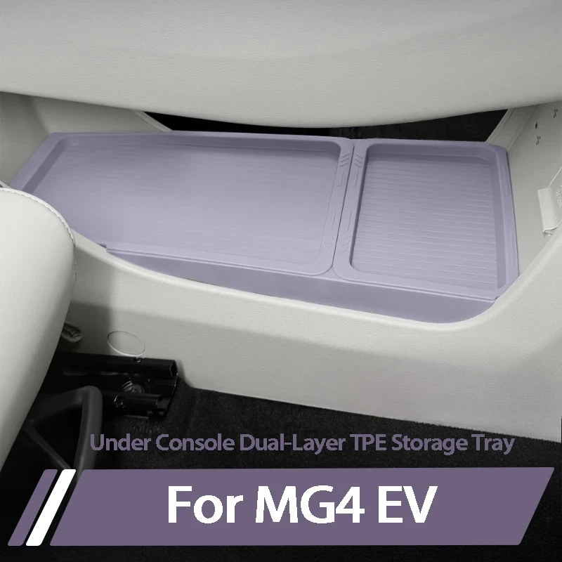 For MG4 EV 2025 Double Layer Divided Storage Box Under Center Console Car Interior Organizer Accessories