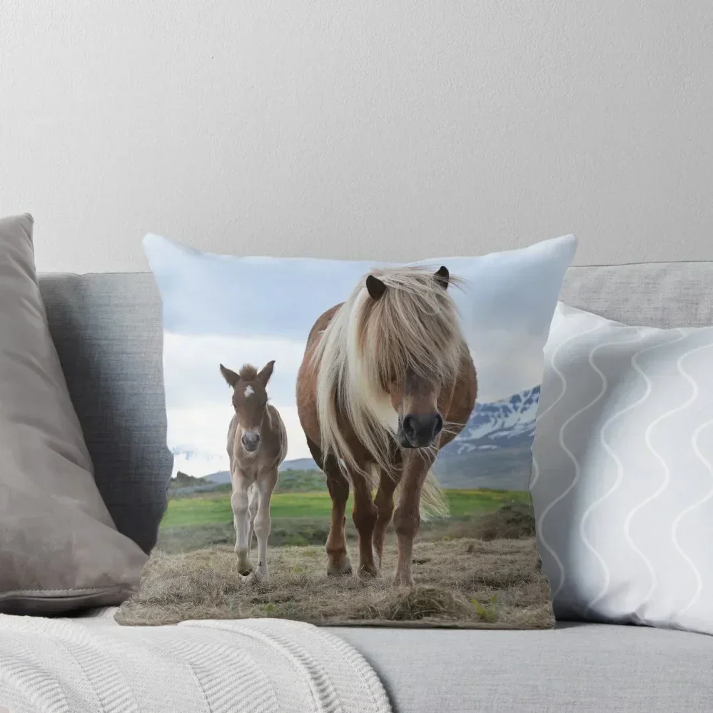 

One day old Icelandic horse foal Throw Pillow Decorative pillowcase christmas decorations 2025 Christmas Pillowcase pillow