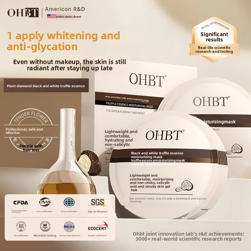 OHBT Mascarilla facial hidratante profunda, mascarillas faciales nutritivas con control de aceite de 10 piezas, mascarilla facial con extractos de hierbas naturales de trufa