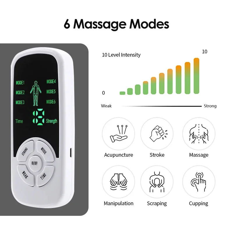 Ems電気療法刺激装置,6つのモードの電気パルス機,スクワット,家庭用加湿器,理学療法マッサージ,ボディマッスルマッサージャー