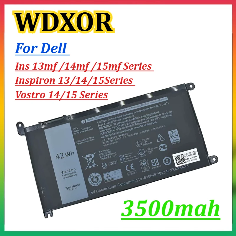 

Аккумулятор WDX0R WDXOR 3500 мАч 3CRH3 T2JX4 для Dell Inspiron серий 13mf/14mf/15mf, Inspiron 13/14/15 серий, Vostro 14/15 серий