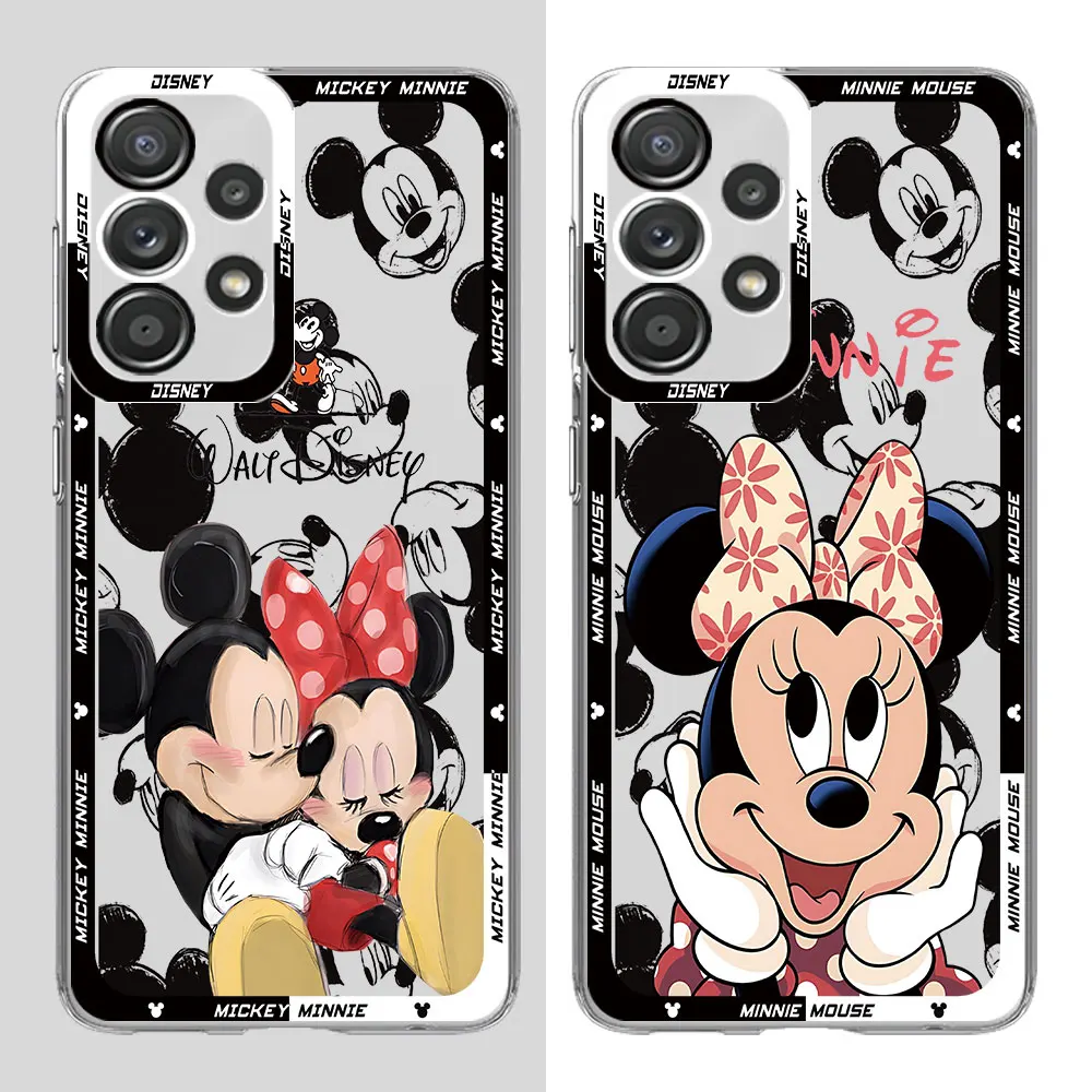 Disney Mickey Mouse etui do Samsung Galaxy A13 A24 A33 A25 A54 A34 A14 4G A23 A15 A73 5G przezroczysta miękka obudowa