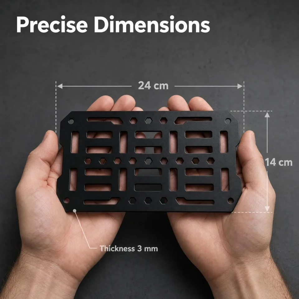 Quick-Mounting Motorcycle Top Case Molle Panel Aluminum Alloy Tactical Storage Box Universal Side Box Modular Organizer