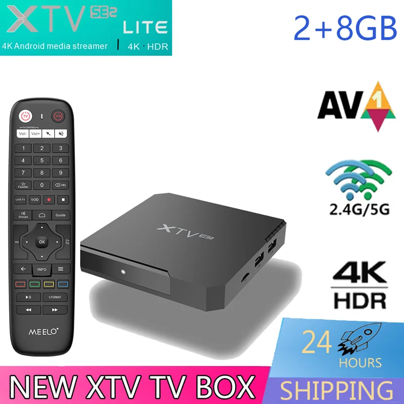 Smart Android TV Box Android 11 XTV SE2 Lite Amlogic S905W2 2GB+8GB Media player LAN 100M 4K HD AV1