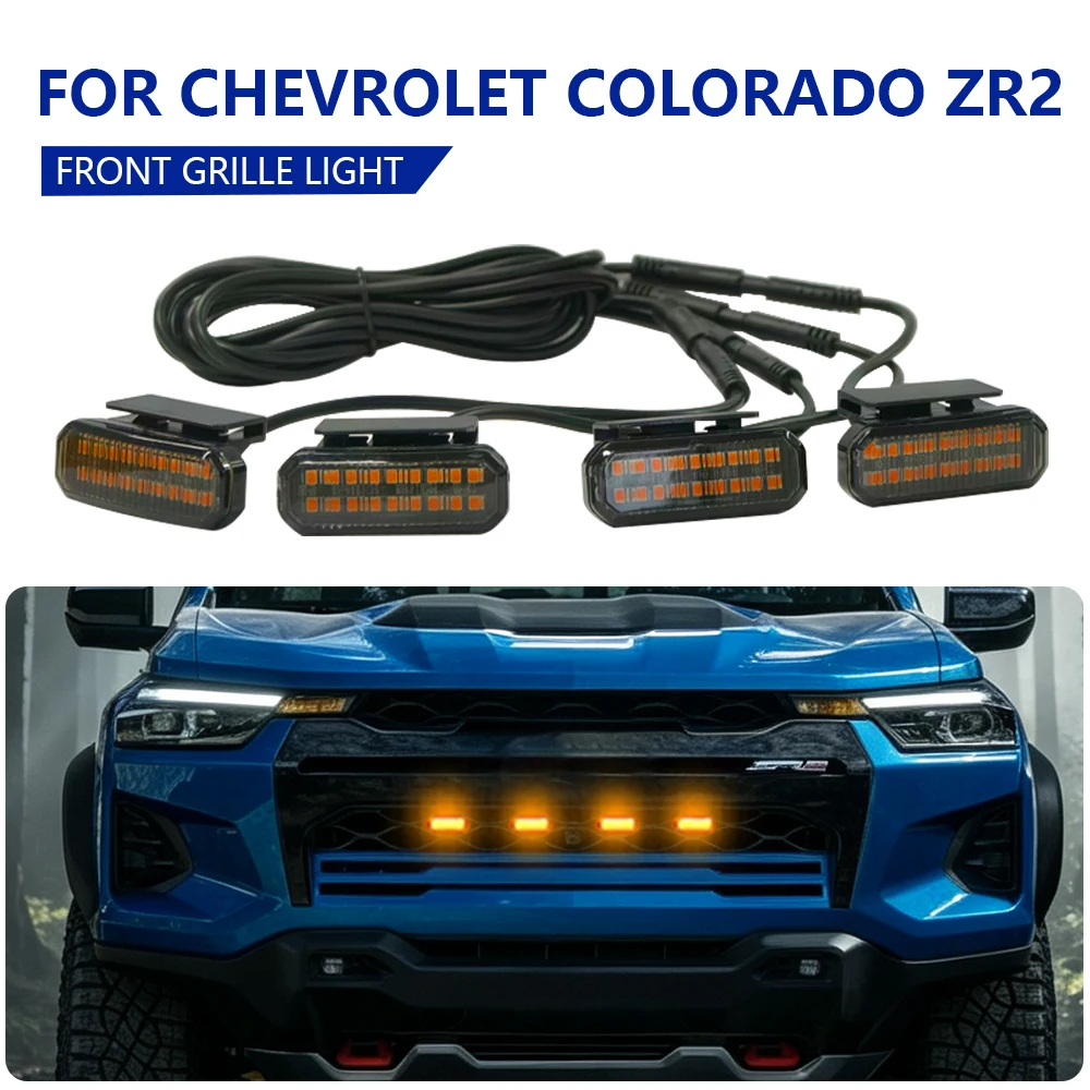 FOR CHEVROLET COLORADO ZR2 Led Car Front Grille Lighting Universal Daytime Running Light Grid Warning Light Exterior Accessories