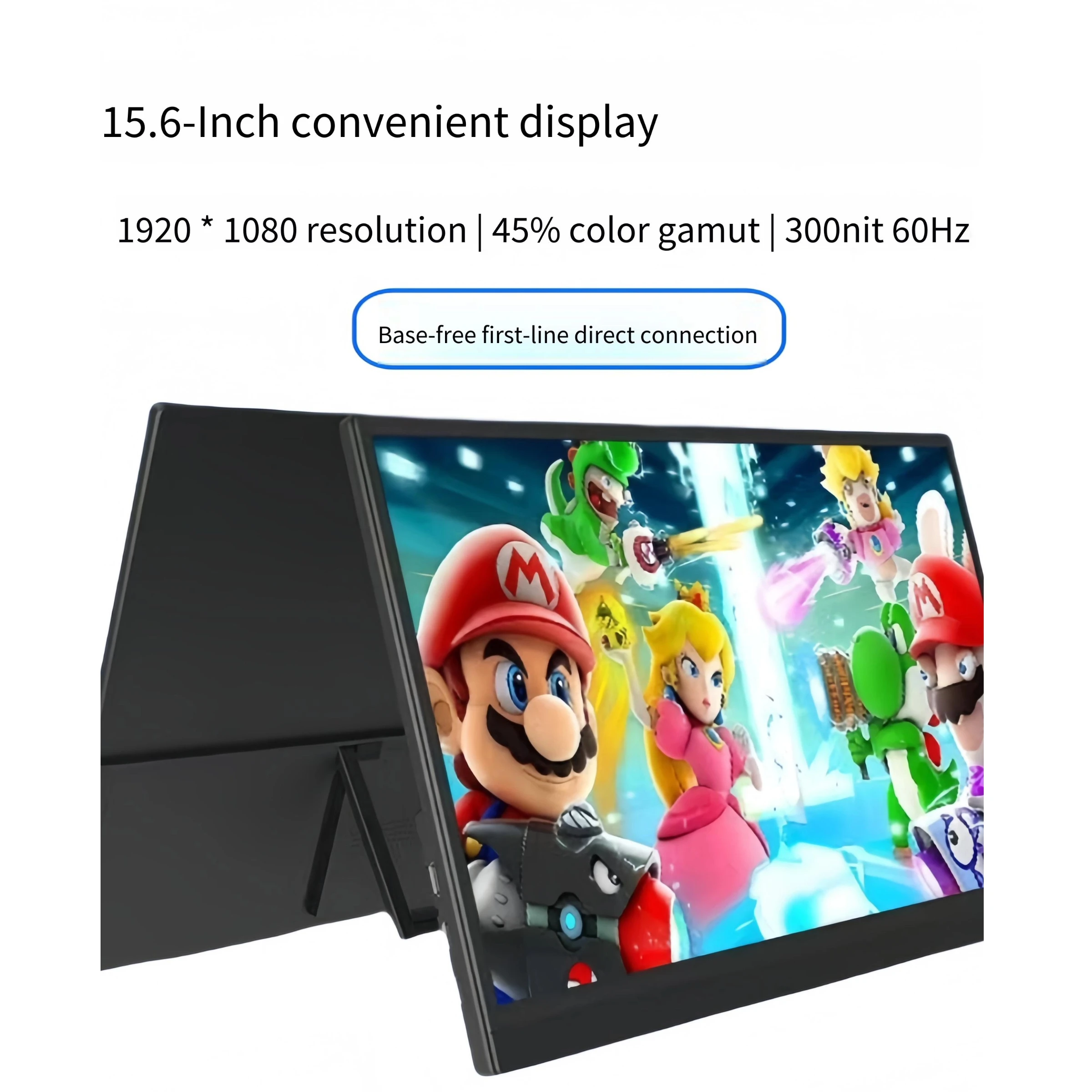 15.6 Inch 4K Portable Monitor HDR 100%sRGB FreeSync 1ms IPS Screen With Hidden Stand Gaming Display
