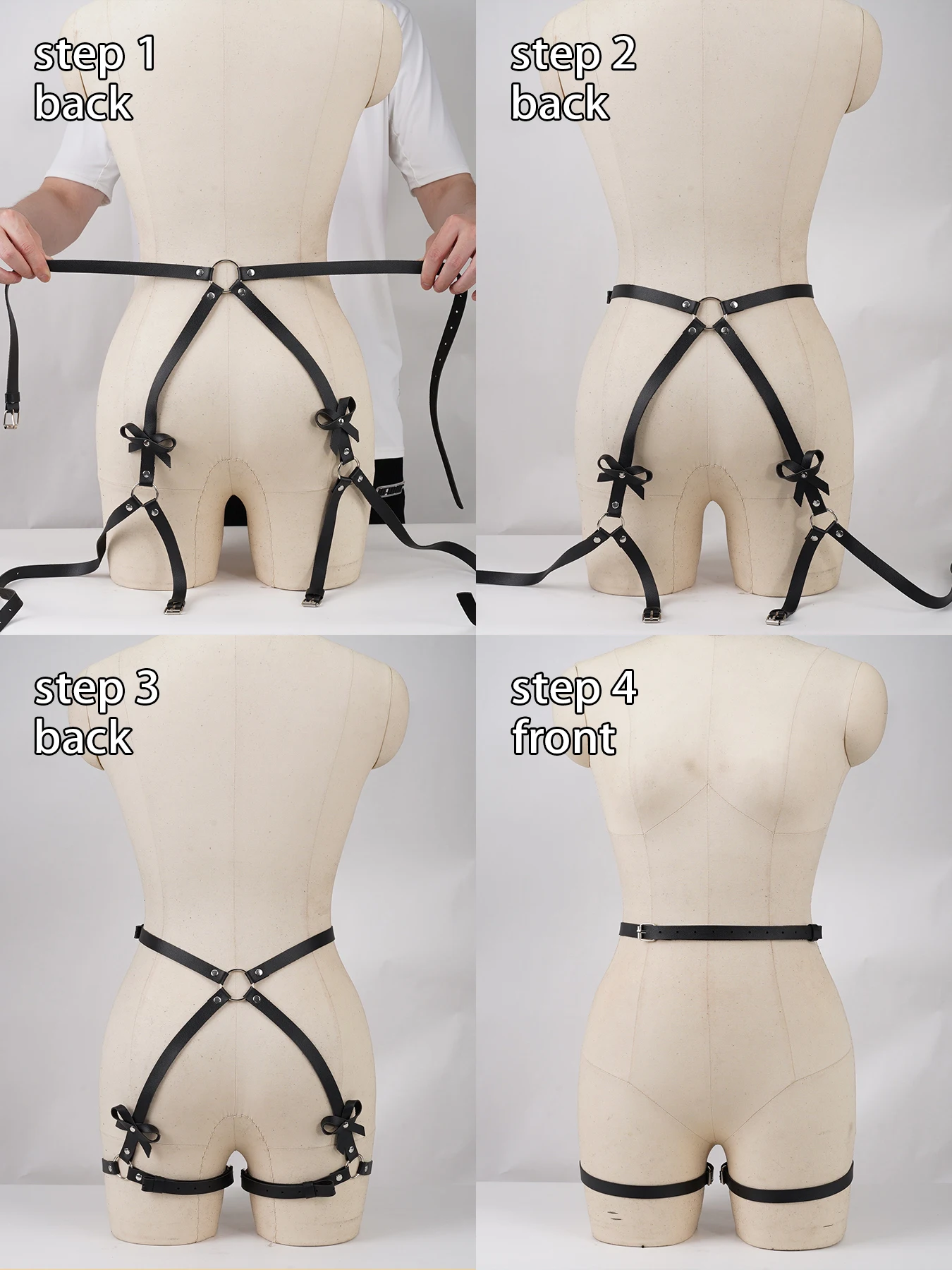 Damesmode riem, streetstyle dijriem met strik, gothic korsetriem, casual riem, kledingaccessoire.