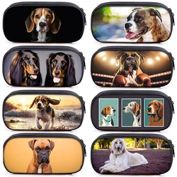 Afghan Hound Dog Print Pencil Bag Cute Beagle Boxer Dog custodie cosmetiche per Organizer da viaggio borsa fissa forniture per custodie per la scuola