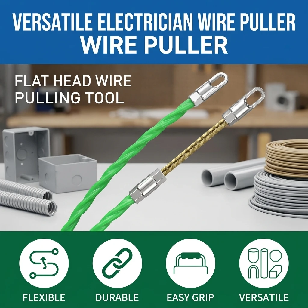 Flexible Wire Puller Spring Steel Fish Tape for Wall Conduit Routing Professional Electrician Cable Tool Durable Grip